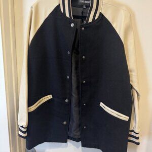 Steve Madden Black and White Bomber Jacket